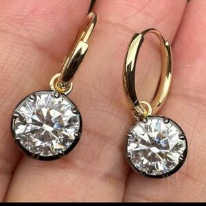 Brand New Jessica McCormack inspired Georgian Cut Moissanite Hoop Earrings